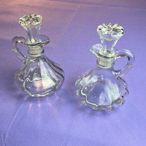 Vintage, crystal oil and vinegar cruet